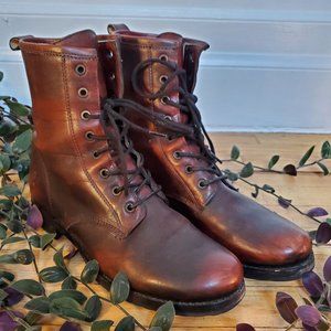 Frye Veronica Leather Combat Boots